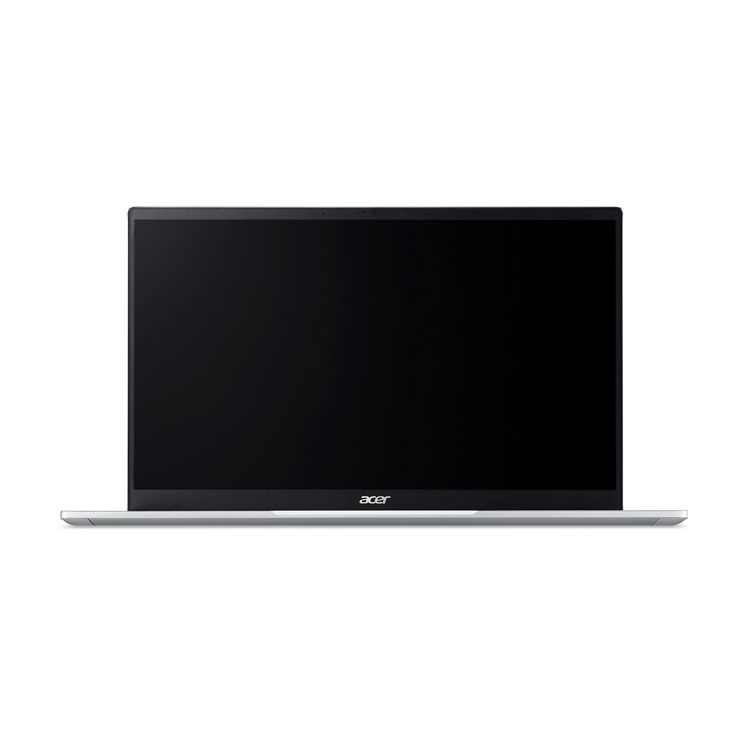 Imagen muestra un portátil Acer plateado con pantalla negra.