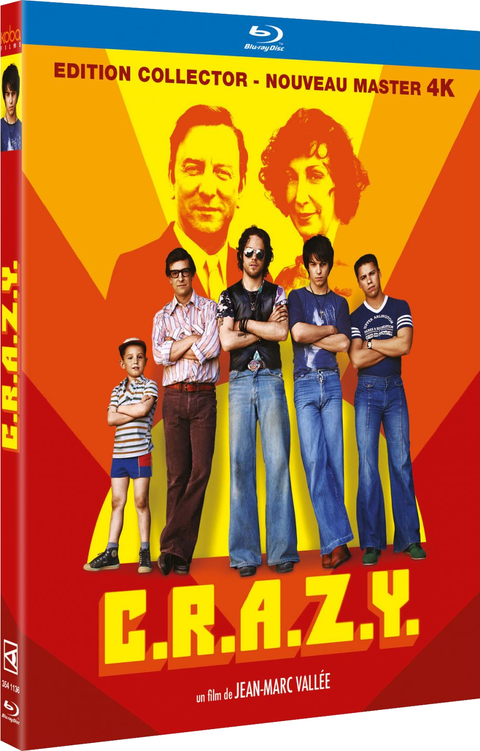 Couverture DVD de "C.R.A.Z.Y.", avec un groupe d'hommes rétro.