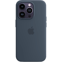 APPLE Silikon Case mit MagSafe für iPhone 14 Pro, Sturmblau