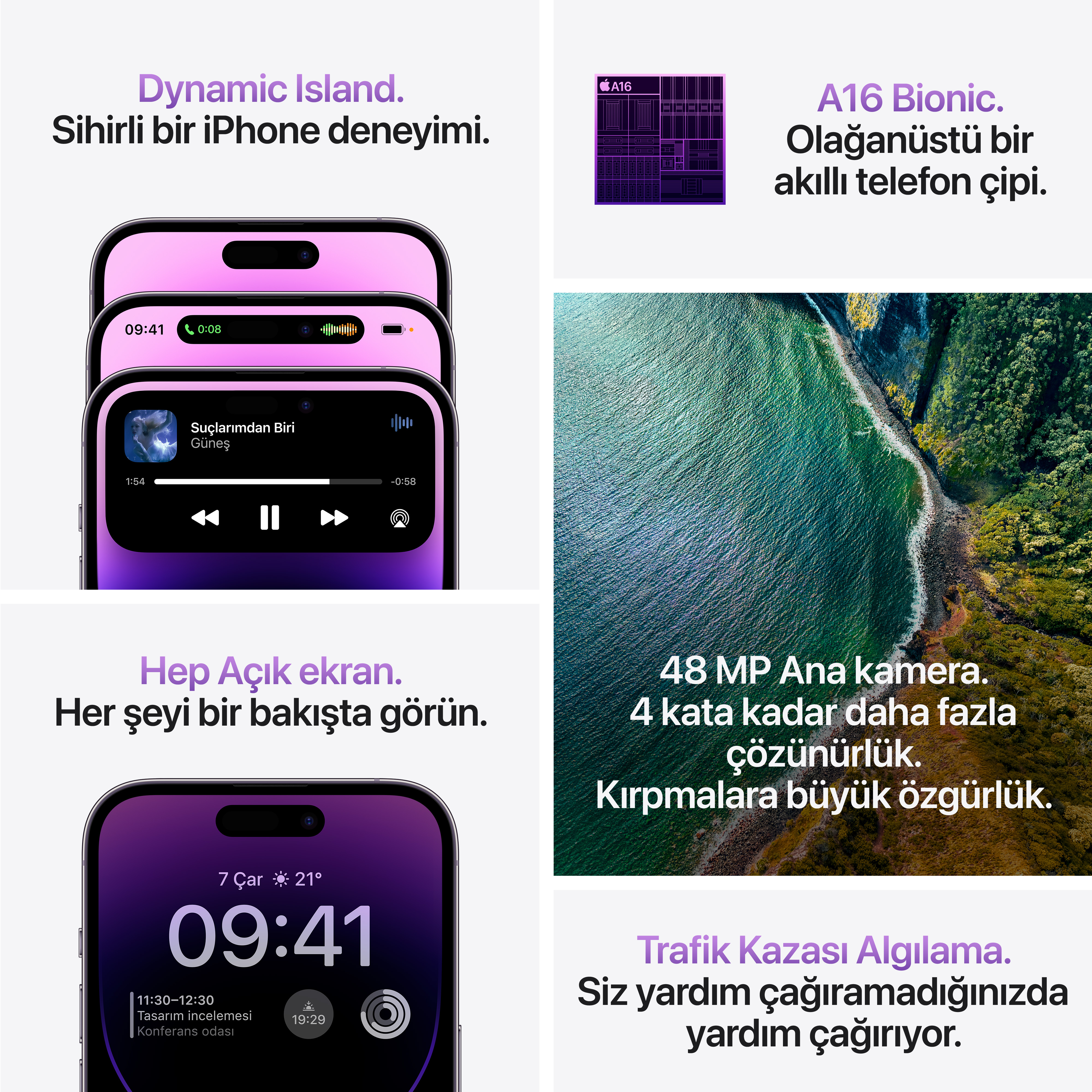 APPLE iPhone 14 Pro 512GB Akıllı Telefon Deep Purple MQ293TU/A