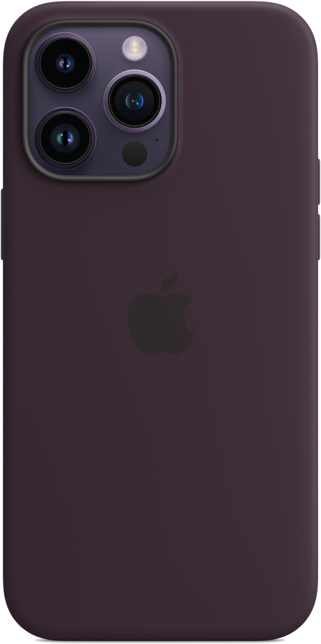 Lila iPhone tok három kamerával és az Apple logóval.