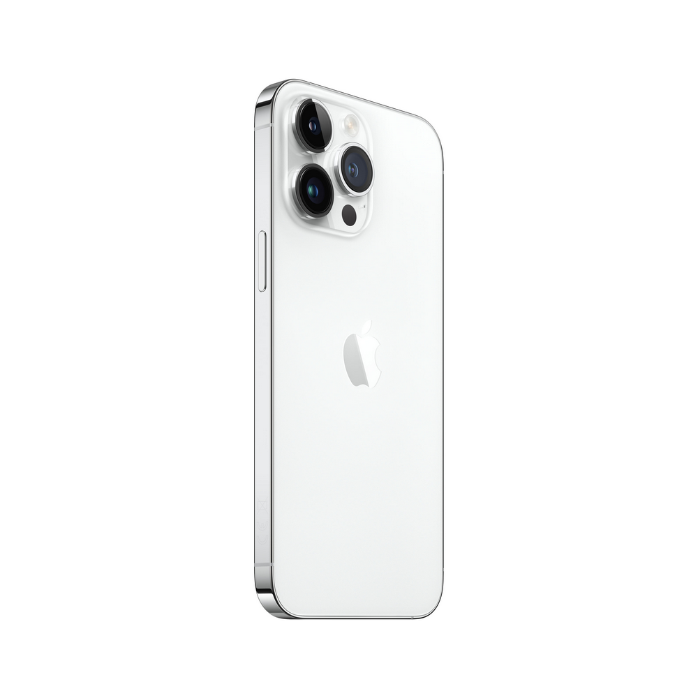 Un iPhone blanco con tres cámaras en la parte trasera y un logotipo de Apple.