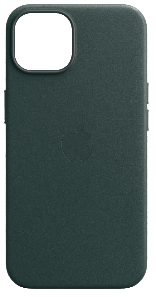 Sötétzöld Apple iPhone tok, az Apple logóval a hátoldalon.