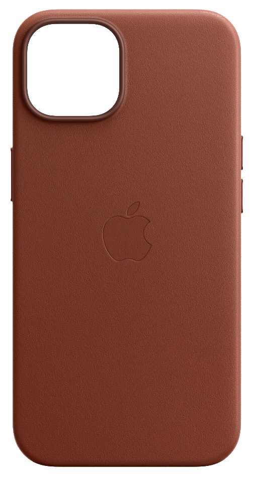 Barna iPhone bőr tok fekete háttérrel.