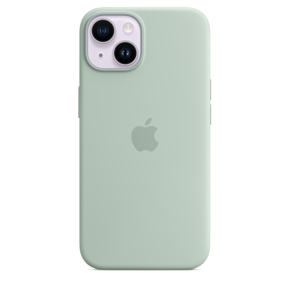 APPLE Silikon Case mit MagSafe Backcover, für Apple iPhone 14, Agavengrün
