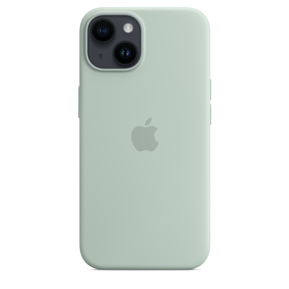APPLE Silikon Case mit MagSafe Backcover, für Apple iPhone 14, Agavengrün