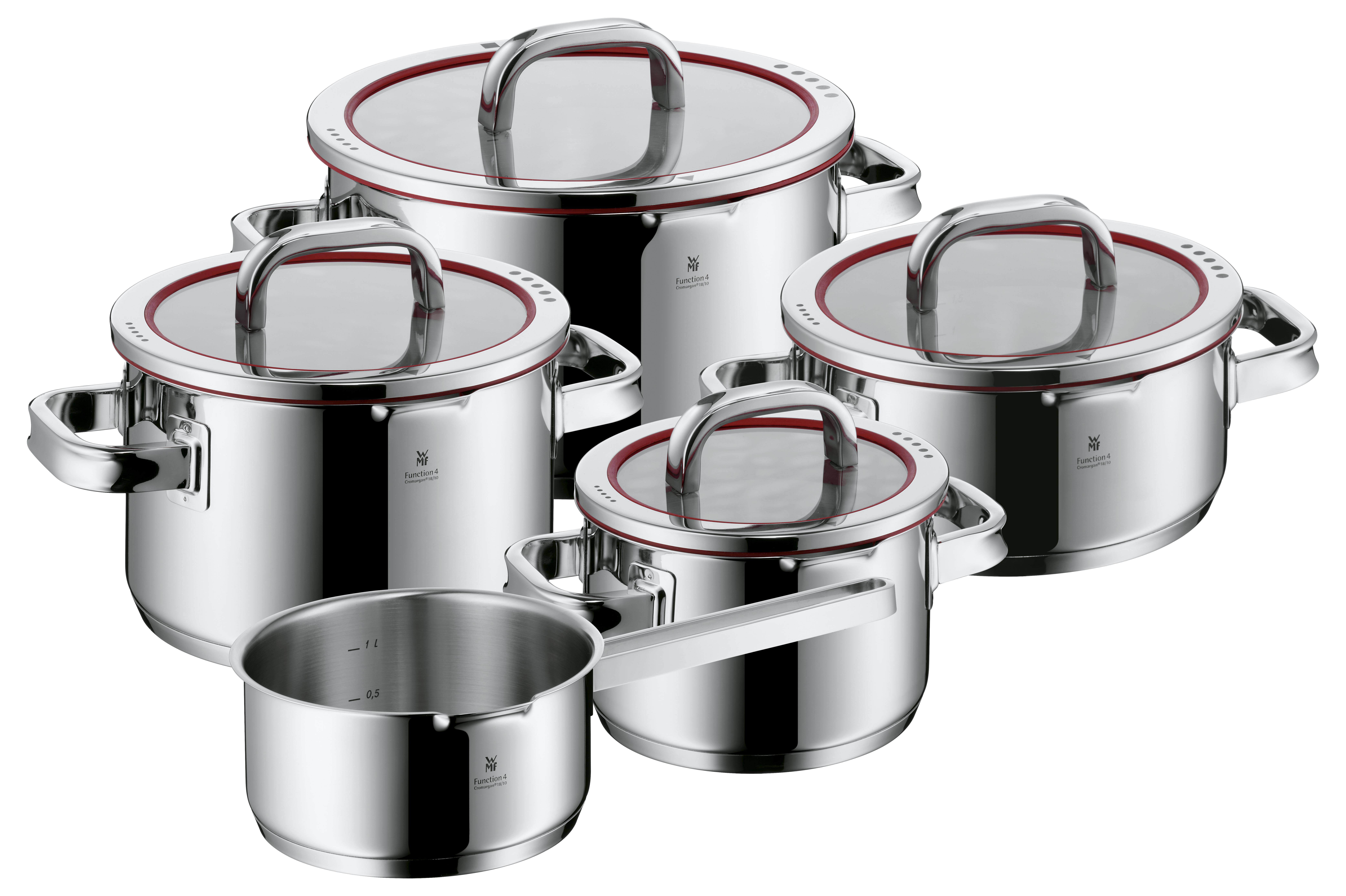 WMF 07.6055.6380 Function 4 5-tlg. Topf-Set Cromargan®: Edelstahl Rostfrei 18/10