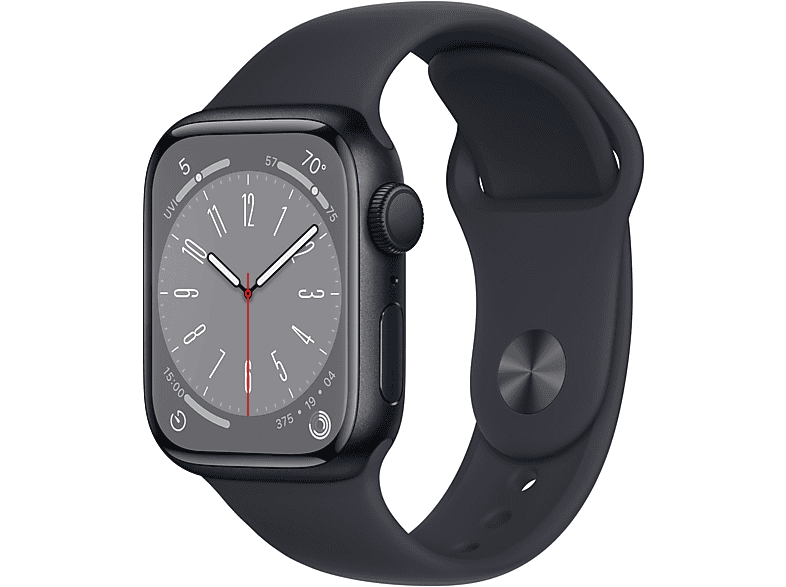 APPLE Watch Series 8 GPS 41mm Aluminiumgehäuse, Sportarmband, Mitternacht; Smartwatch