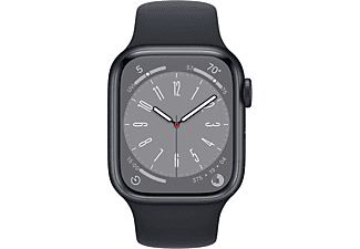 APPLE Watch Series 8 GPS 41mm Aluminiumgehäuse, Sportarmband, Mitternacht