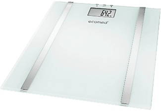 Báscula de baño - Medisana Ecomed BS-70E, Vidrio, Hasta 150 kg, Blanco