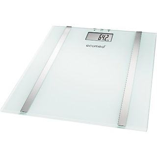 Báscula de baño - Medisana Ecomed BS-70E, Vidrio, Hasta 150 kg, Blanco