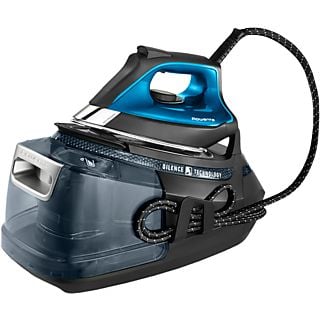 Centro de planchado - Rowenta DG9226 Silence Steam Pro, 2800 W, 7.6 bar, 140 g/min, Golpe vapor 490 gr/min, 1.3 L, Suela Microsteam 400 HD Láser, Azul