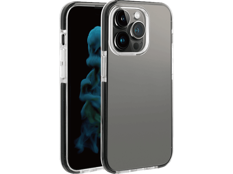 VIVANCO Rock Apple, iPhone Anti Shock, Transparent/Schwarz Max, Pro Backcover, 14 Solid