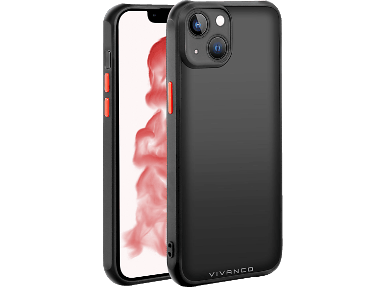 VIVANCO Frosted, Backcover, Apple, iPhone 14 Plus, Transparent/Schwarz