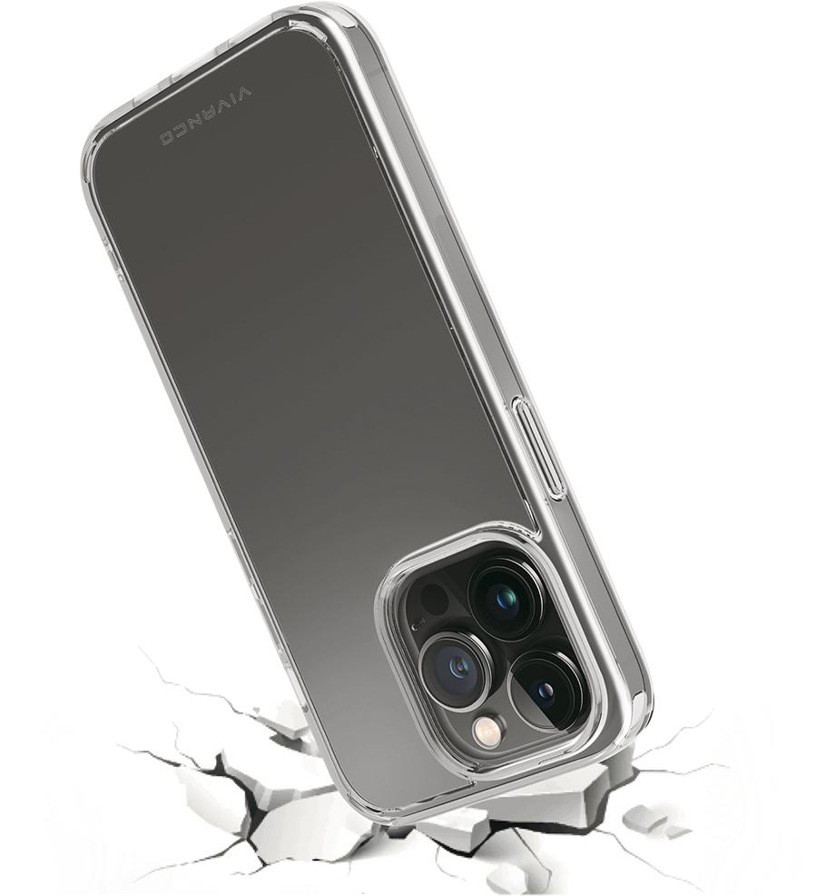 VIVANCO Safe and Steady, iPhone Backcover, Anti Apple, Transparent 14 Shock, Pro