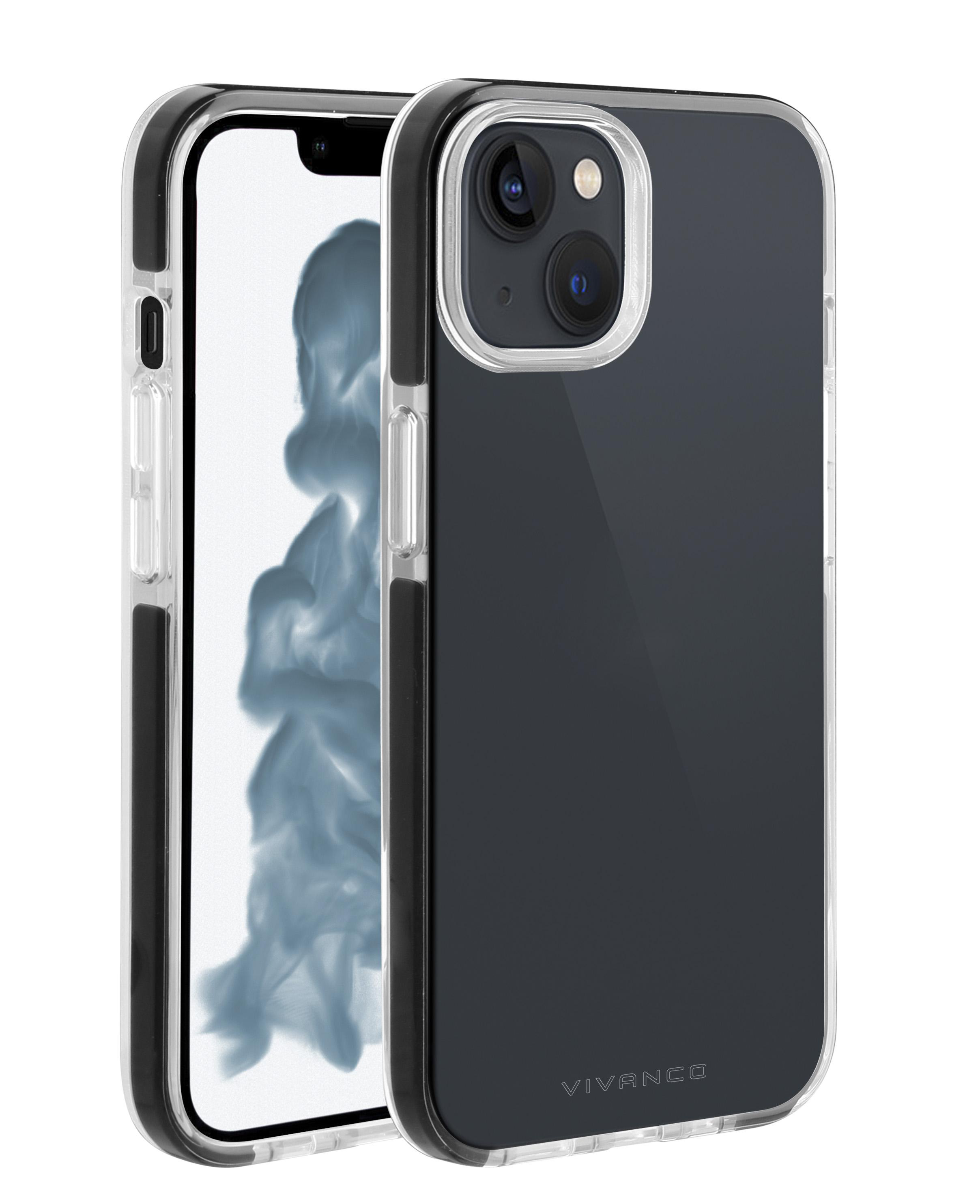 Solid, Transparent/Schwarz iPhone VIVANCO Anti Backcover, Rock 14, Apple, Shock,