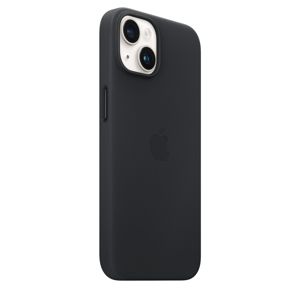 Une coque noire pour iPhone avec le logo Apple et des découpes pour l'appareil photo.