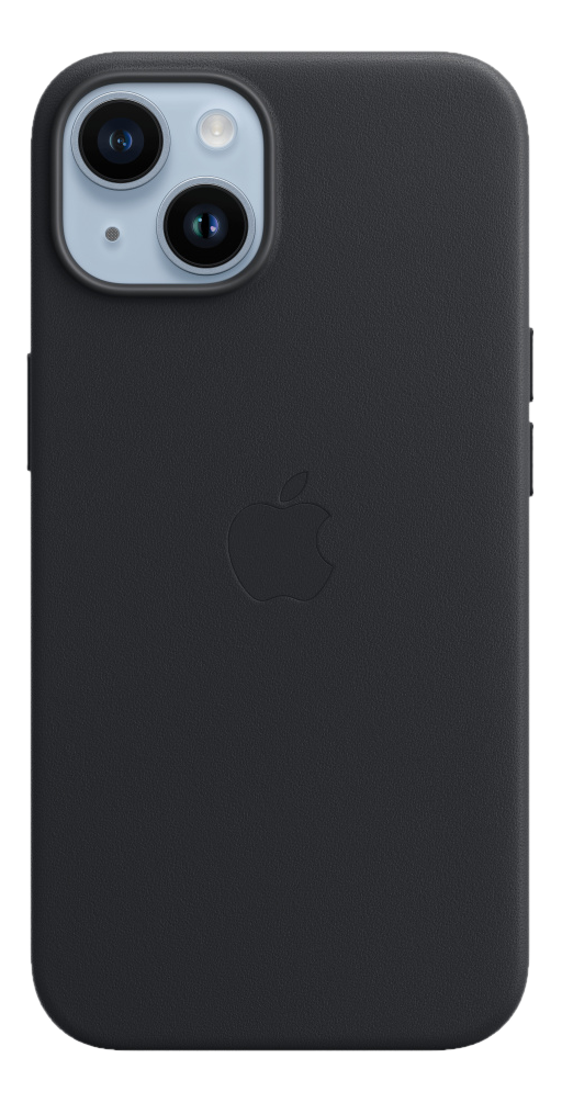 iPhone noir avec coque noire, vue arrière.