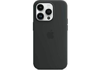 APPLE iPhone 14 Pro MagSafe rögzítésű szilikon tok, éjfekete (MPTE3ZM/A)