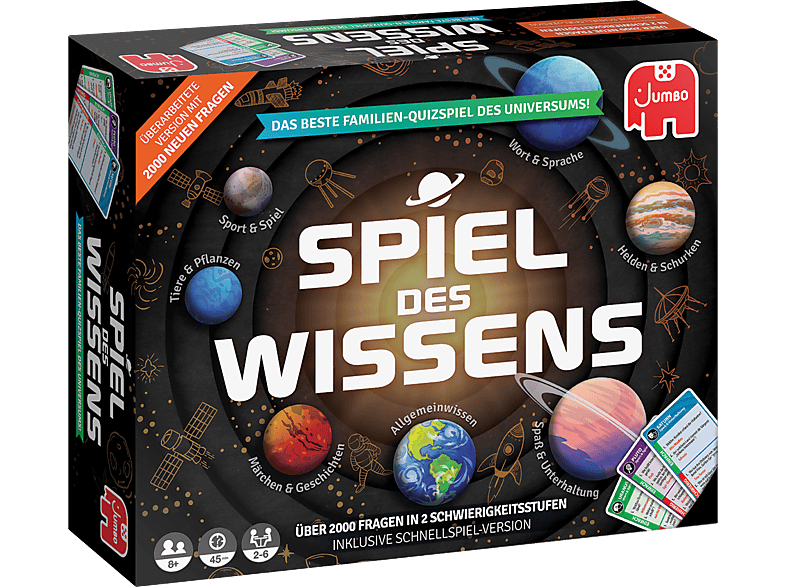 JUMBO Spiele Spiel des Wissens Neue Version FamilienQuizspiel ab 10 Jahren