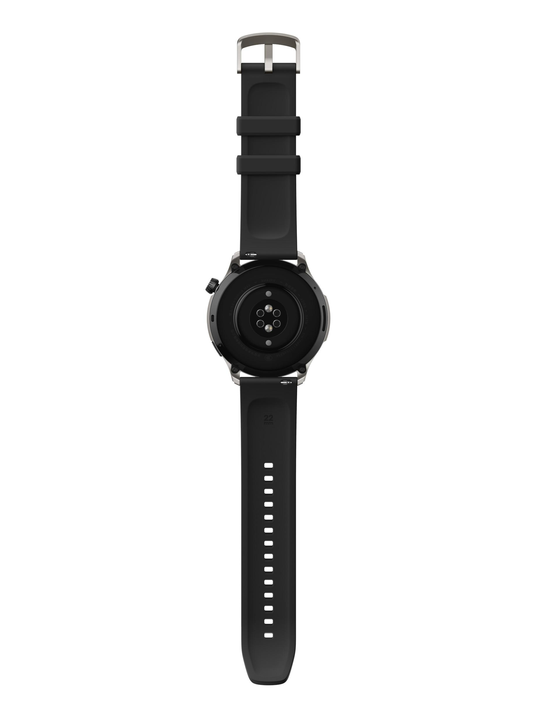 AMAZFIT GTR 4 Smartwatch Aluminiumlegierung 150-215 mm, Kunstleder, Black Fluorkautschuk, Nylon, mm, 22 Superspeed