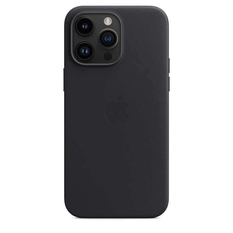 Egy fekete iPhone tok az Apple logóval és egy hármas kamera beállítással.