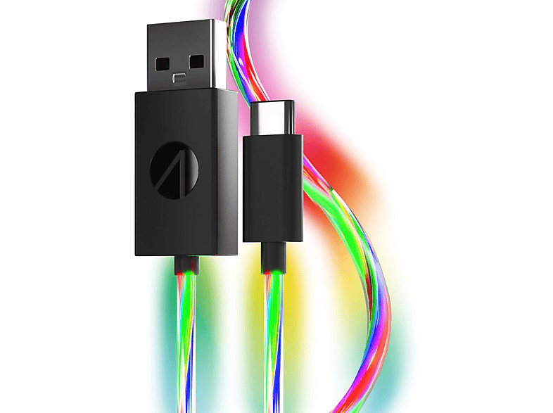 (2x LED 2m) Ladekabel mit (Playstation USB-Kabel, 5) USB-C Beleuchtung Mehrfarbig STEALTH