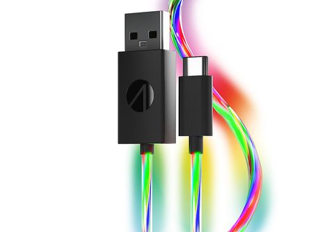 STEALTH USB-C Ladekabel (2x 2m) mit LED Beleuchtung (Playstation 5) USB-Kabel,  Mehrfarbig