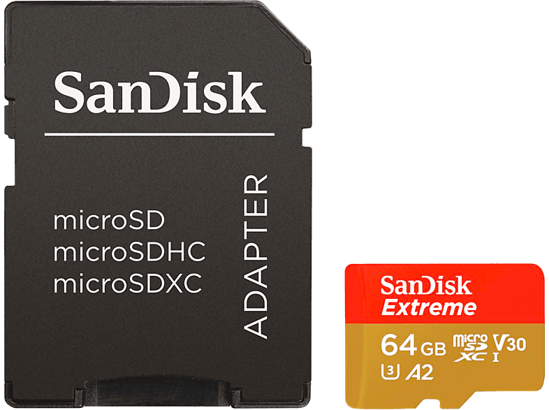 SANDISK MicroSD Extreme kártya 64 GB, 170MB/s C10, V30, UHS-I, U3, A2 (212585)