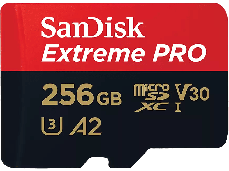 SANDISK MicroSD Extreme Pro kártya 256 GB, 200MB/s C10, V30, UHS-I, U3, A2 (214505)