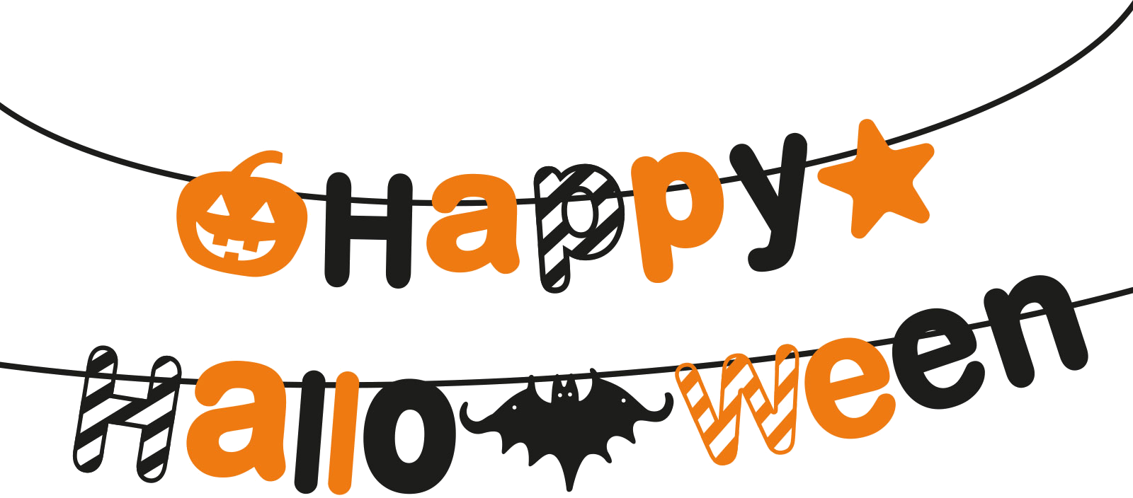 FAMILY HALLOWEEN Halloween-i papír girland "Happy Halloween" felirat, 3,5 méter (58170)