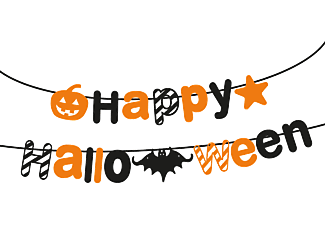 FAMILY HALLOWEEN Halloween-i papír girland "Happy Halloween" felirat, 3,5 méter (58170)