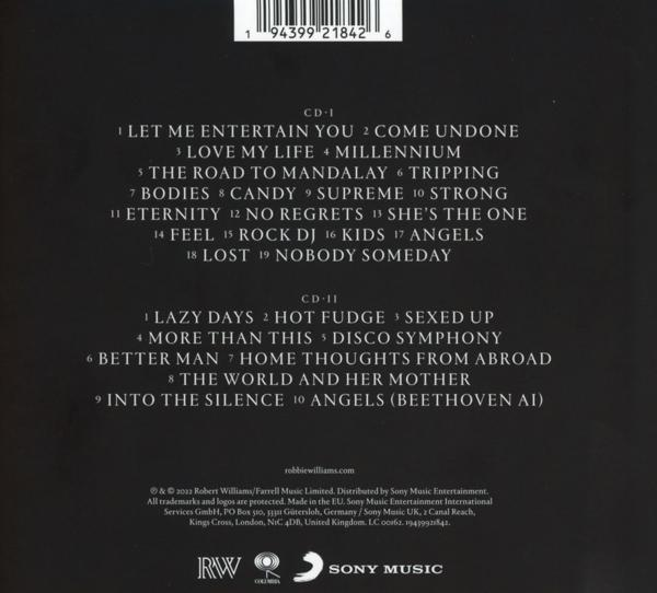 CD-Cover mit Titelliste. Text auf weißem Hintergrund.