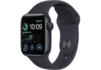 APPLE Watch SE (2022) GPS, 40mm éjfekete alumíniumtok, éjfekete sportszíj (MNJT3CM/A)