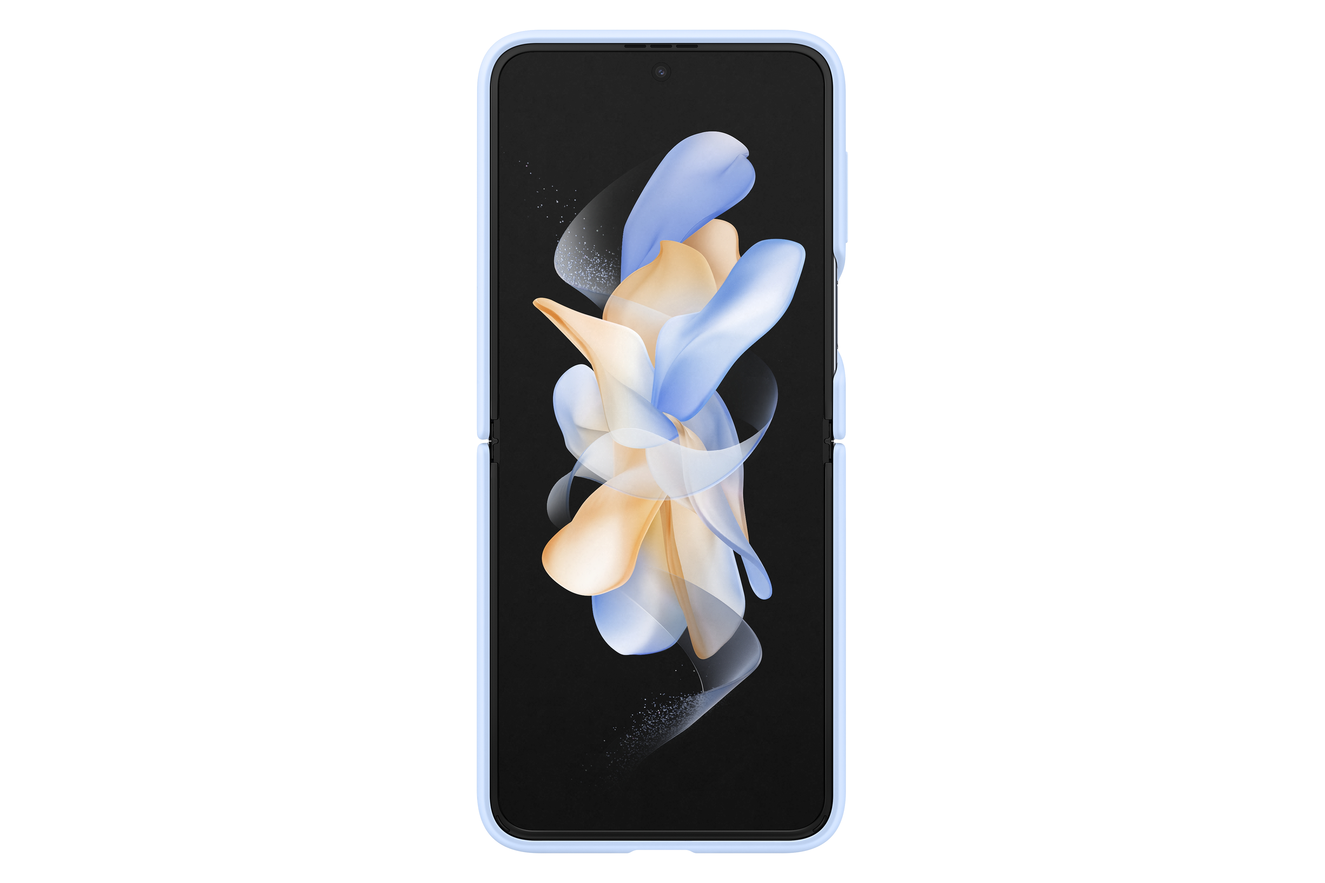 Galaxy Z Flip 4 Yüzüklü Silikon Telefon Kılıfı Mavi