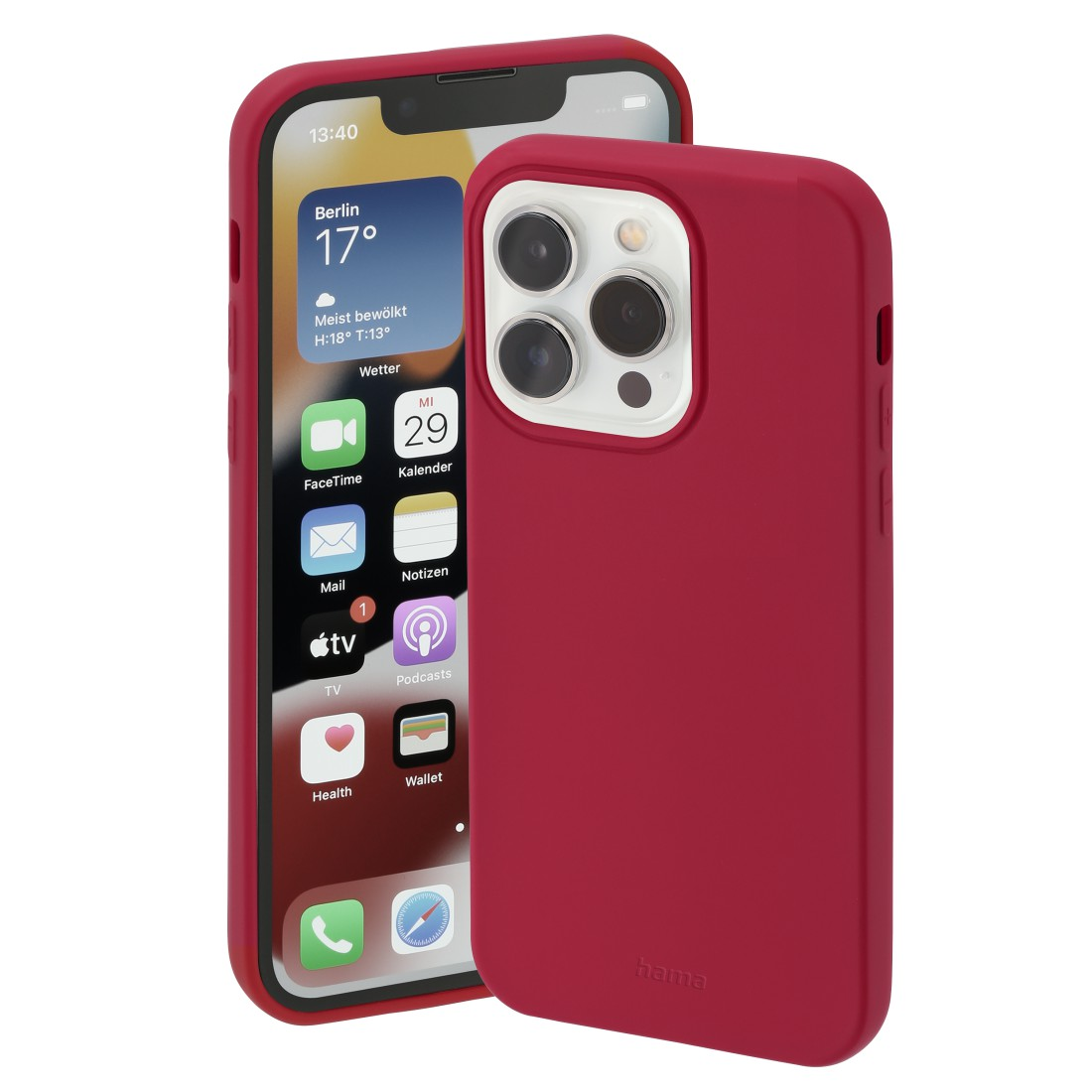 Backcover, iPhone 14 Rot Pro, Feel, Apple, HAMA Finest
