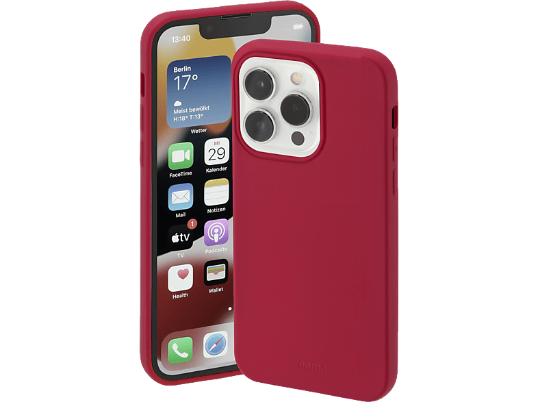 HAMA Finest Feel, Backcover, Apple, iPhone 14 Pro, Rot