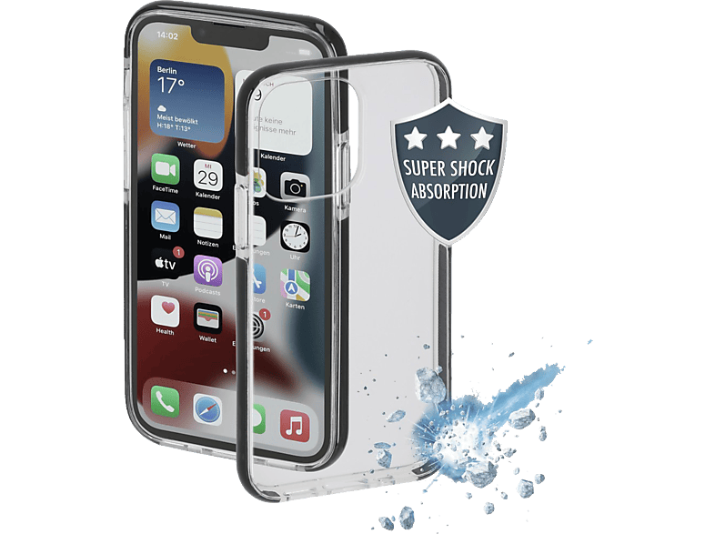 Max, iPhone Backcover, Schwarz/Transparent Protector, HAMA Pro Apple, 14