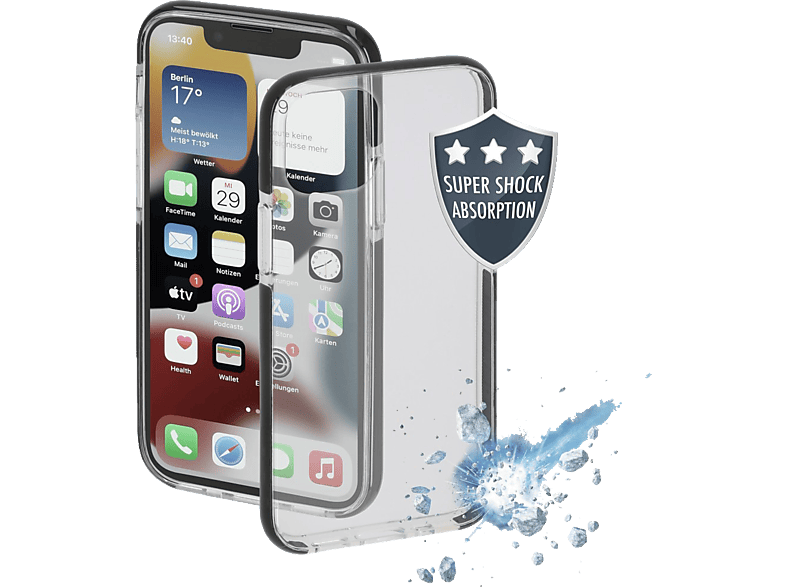 iPhone Backcover, Schwarz/Transparent Apple, Protector, HAMA 14,