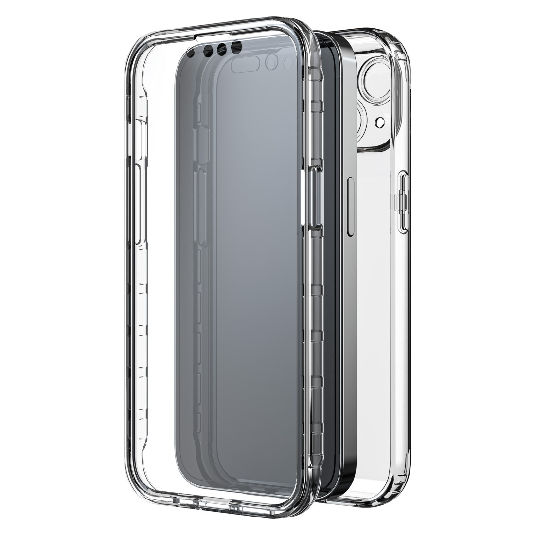 Cover, 360° BLACK 14, iPhone Apple, Transparent Full ROCK Clear,