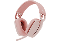Auriculares inalámbricos - Logitech Zone Vibe 100, Bluetooth, Cancelación de ruido, 18hs de autonomía, PC/Mac, Rosa