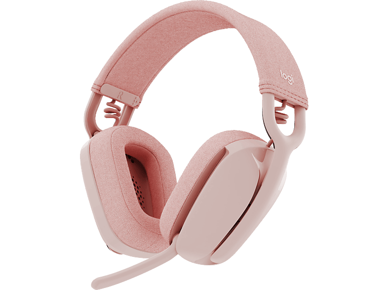 Logitech Auriculares Inalámbricos - Zone Vibe 100, Bluetooth, Cancelación De Ruido, 18Hs Autonomía, Pc/Mac, Rosa