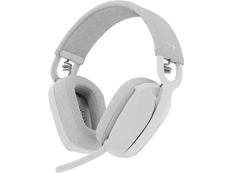 Auriculares inalámbricos - Logitech Zone Vibe 100, Bluetooth, Micrófono con supresión de ruido, 18hs autonomía, PC/Mac, Altavoces 40 mm, Blanco