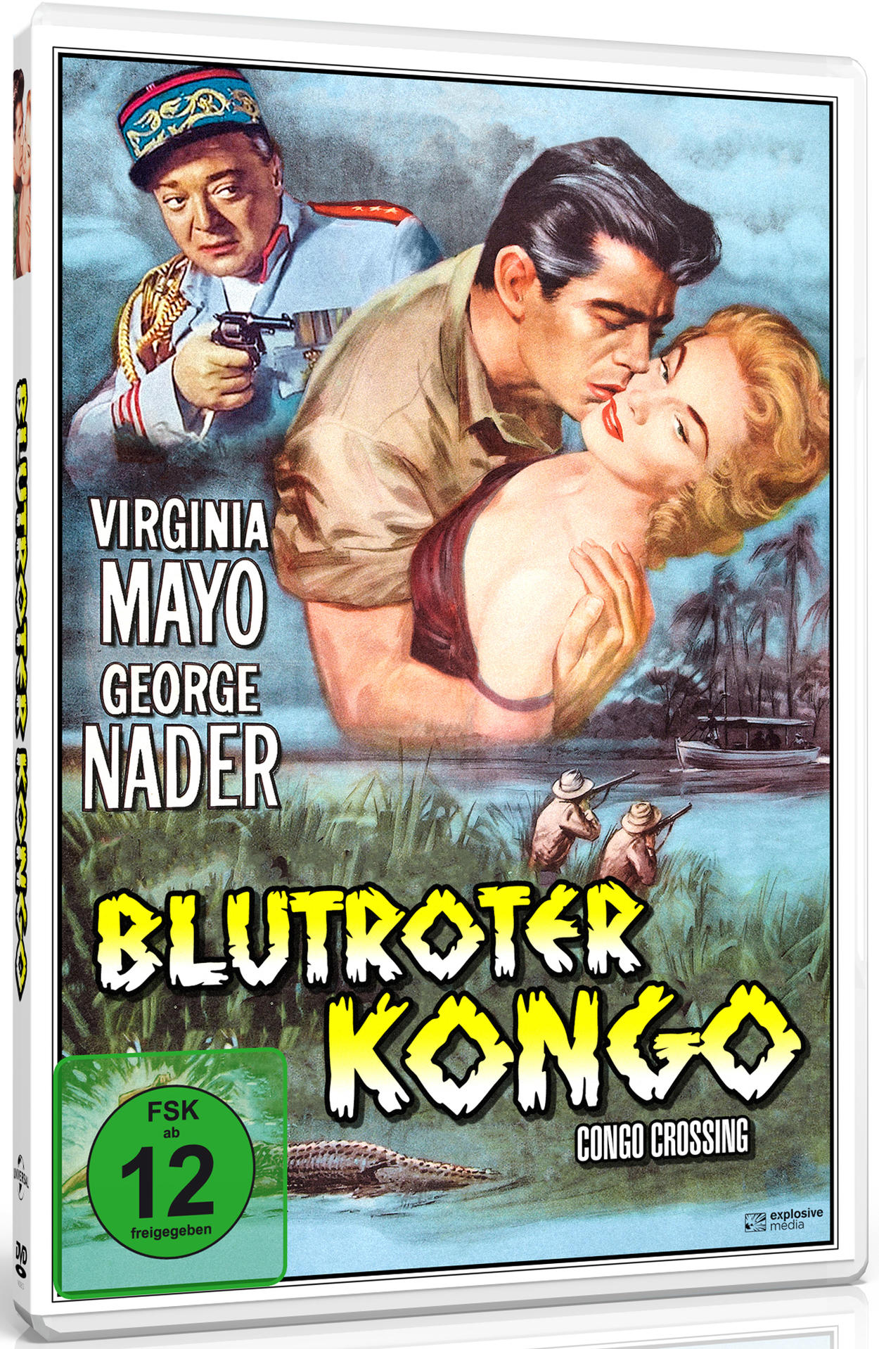 Filmcover mit küssendem Paar vor einer Dschungelszene.