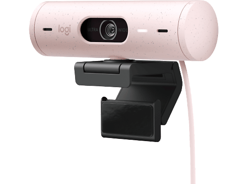 Logitech Brio 500, Full HD 1080p, Enfoque automático, Micrófonos con reducción de ruido, Obturador privacidad, USB-C, Rosa