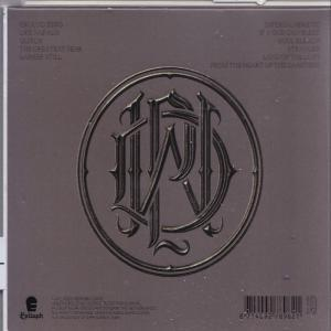Die Rückseite einer CD-Hülle mit Logo und Text auf grauem Hintergrund.