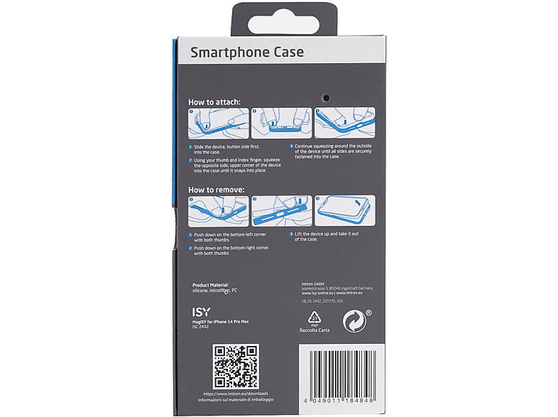 ISY ISC-2432, Backcover, Apple, iPhone 14 Pro Max, Grau