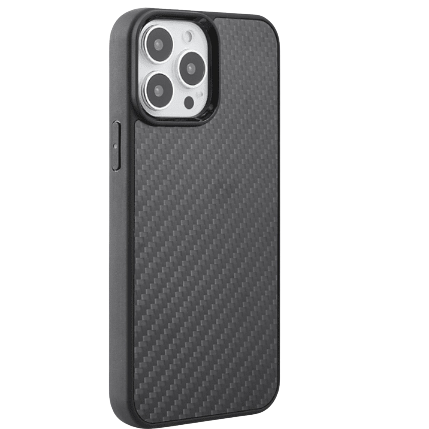 Funda - ISY ISC-3716 Carbon, Para Apple iPhone 13 Pro Max, Trasera, TPU, Negro