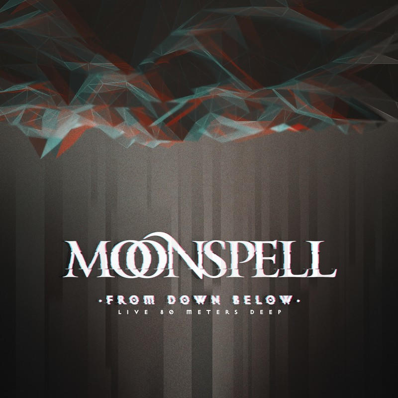 Album borító a MOONSPELL címmel. Absztrakt piros és kék geometriai formák a szöveg felett.