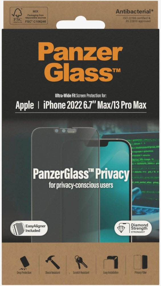 PANZERGLASS Protection d'écran iPhone 14 Plus / 13 Pro Max - Privacy (PZ-P2785)